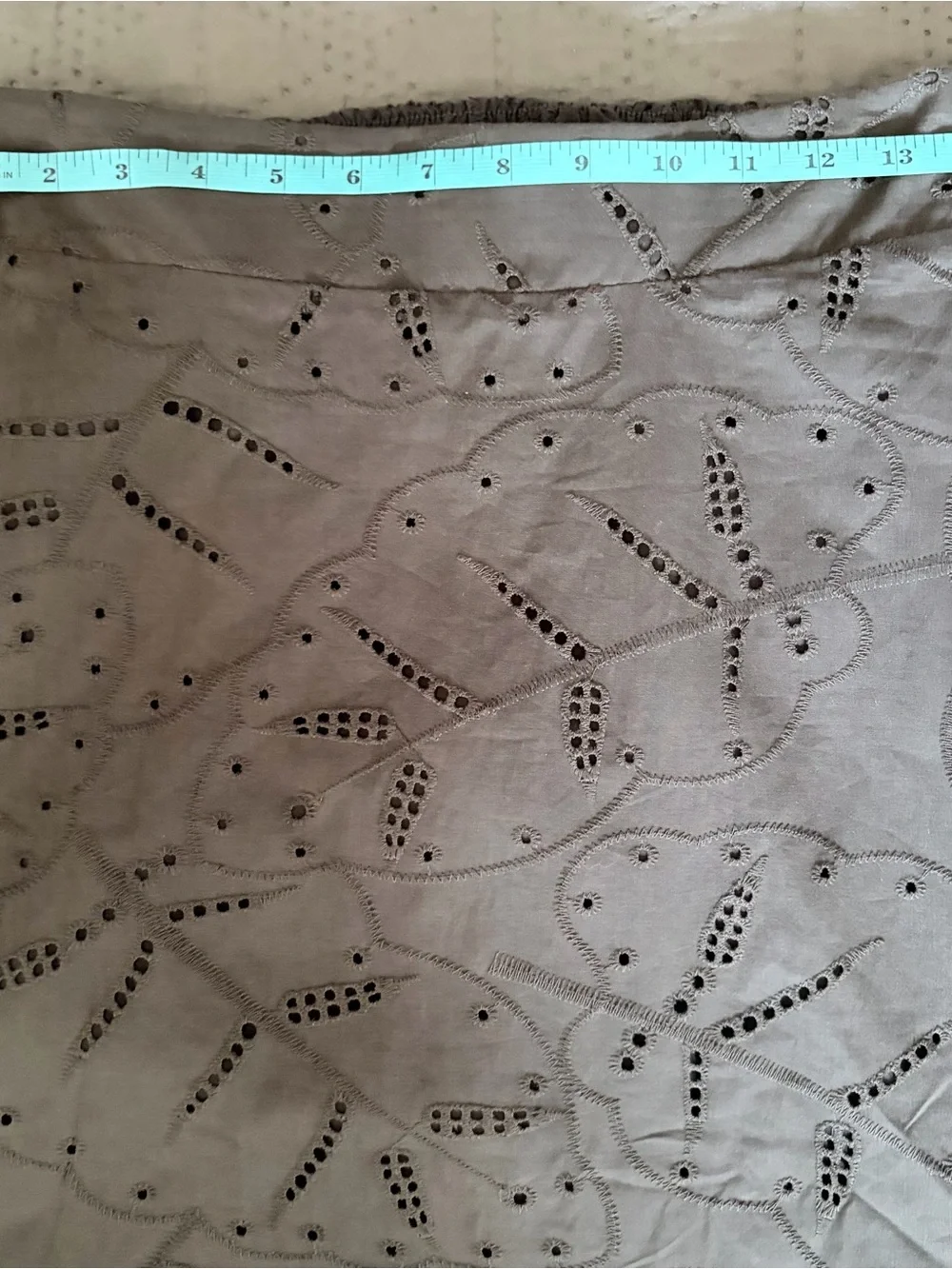 Cottagecore Olive Green Eyelet Midi Skirt NWT Size S